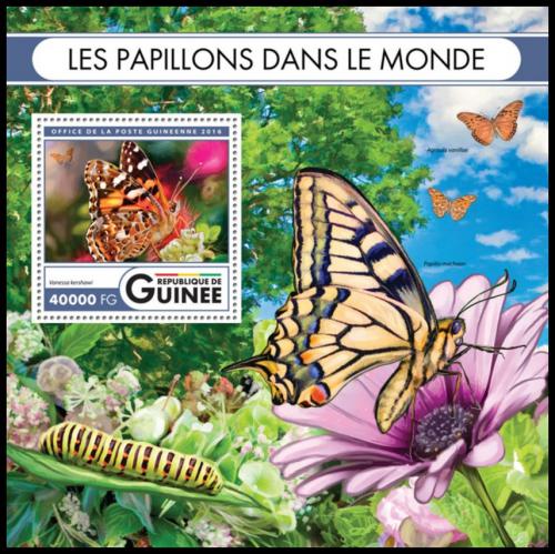 Poštová známka Guinea 2016 Motýle Mi# Block 2681 Kat 16€