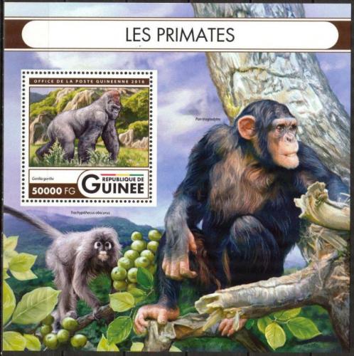 Poštová známka Guinea 2016 Opice Mi# Block 2710 Kat 20€