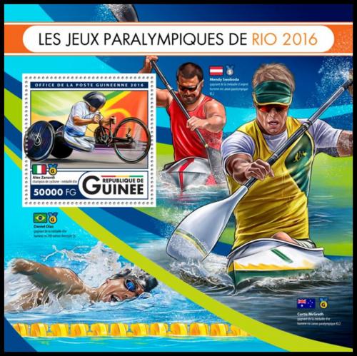 Poštová známka Guinea 2016 Paralympiáda Rio de Janeiro Mi# Block 2724 Kat 20€