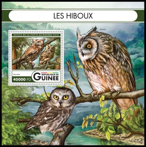 Poštová známka Guinea 2016 Sovy Mi# Block 2683 Kat 16€
