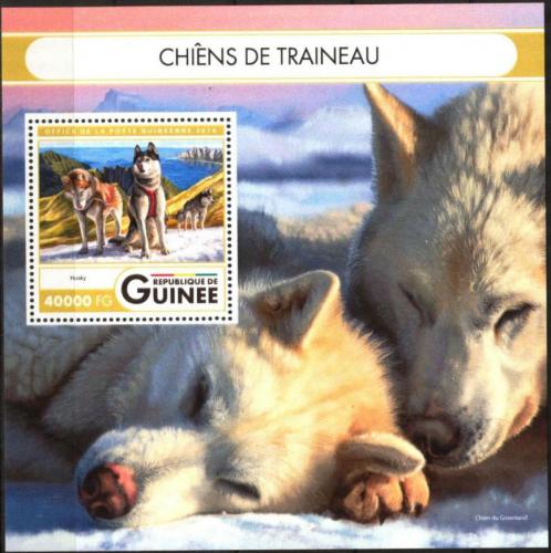 Poštová známka Guinea 2016 Tažní psi Mi# Block 2685 Kat 16€