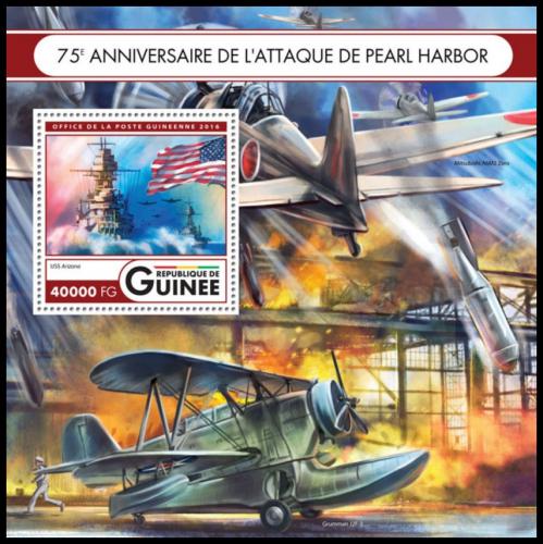 Poštová známka Guinea 2016 Útok na Pearl Harbor, 75. výroèie Mi# Block 2697 Kat 16€