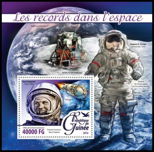 Poštová známka Guinea 2016 Vesmírné rekordy Mi# Block 2638 Kat 16€ 
