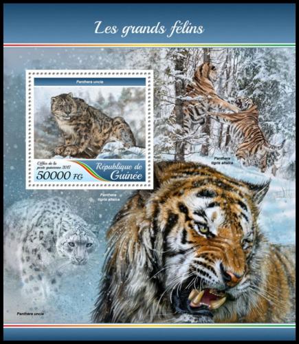 Poštová známka Guinea 2017 Maèkovité šelmy Mi# Block 2815 Kat 20€