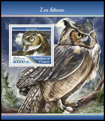 Poštová známka Guinea 2017 Sovy Mi# Block 2811 Kat 20€