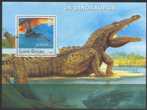 Potov znmka Guinea-Bissau 2003 Dinosaury Mi# Block 431 Kat 12 - zvi obrzok