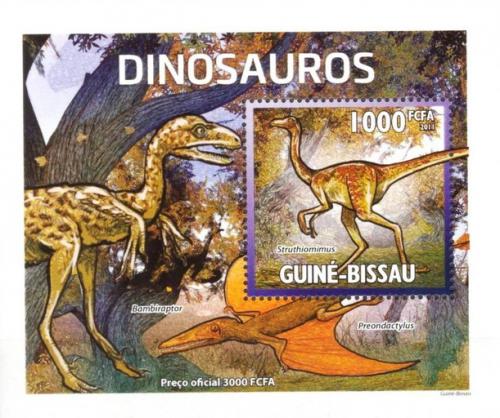 Poštová známka Guinea-Bissau 2011 Dinosaury DELUXE Mi# 5336 Block