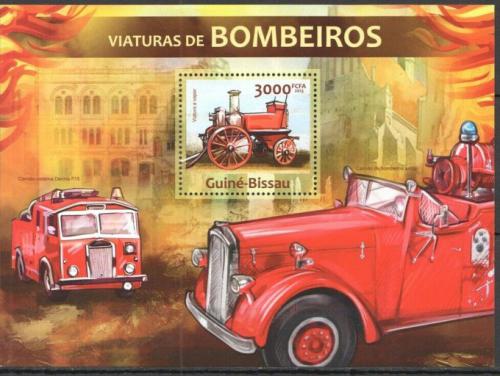 Poštová známka Guinea-Bissau 2013 Historická hasièská autá Mi# Block 1159 Kat 12€