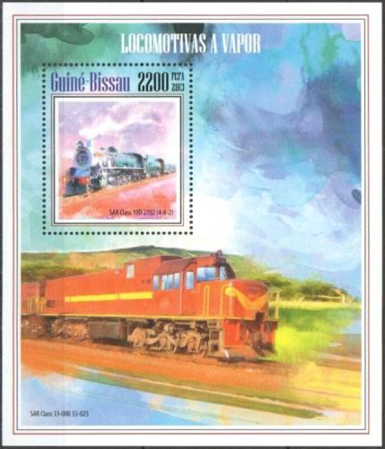 Poštová známka Guinea-Bissau 2013 Parní lokomotívy Mi# Block 1221 Kat 9€