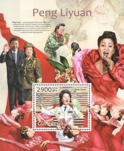 Poštová známka Guinea-Bissau 2013 Peng Liyuan, sopranistka Mi# Block 1128 Kat 12€