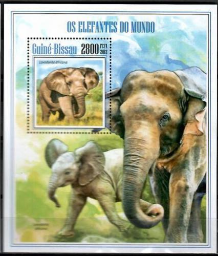 Poštová známka Guinea-Bissau 2013 Slony Mi# Block 1231 Kat 11€