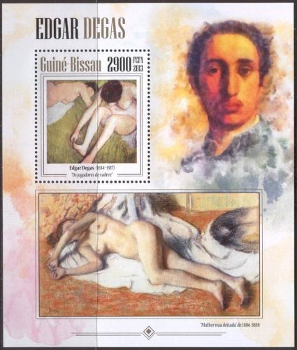 Poštová známka Guinea-Bissau 2013 Umenie, akty, Edgar Degas Mi# Block 1205 Kat 12€