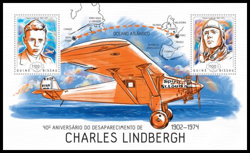 Poštová známka Guinea-Bissau 2014 Charles Lindbergh Mi# Block 1238 Kat 8.50€