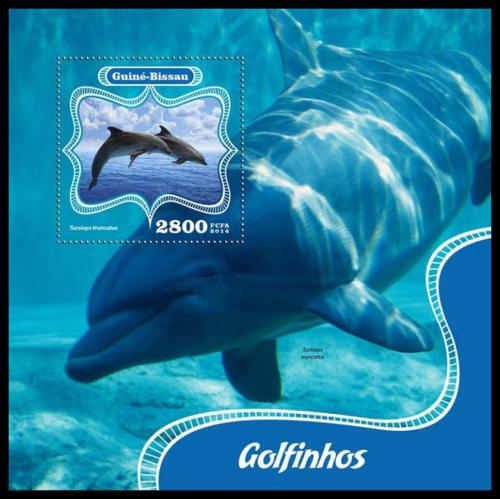 Poštová známka Guinea-Bissau 2014 Delfíny Mi# Block 1271 Kat 11€ 