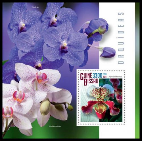 Poštová známka Guinea-Bissau 2014 Orchideje Mi# Block 1314 Kat 13€