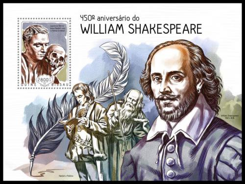 Poštová známka Guinea-Bissau 2014 William Shakespeare Mi# Block 1281 Kat 11€