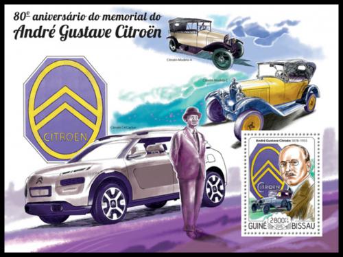 Poštová známka Guinea-Bissau 2015 Automobily Citroen Mi# Block 1345 Kat 11€