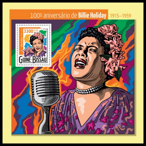 Poštová známka Guinea-Bissau 2015 Billie Holiday Mi# Block 1374 Kat 11€