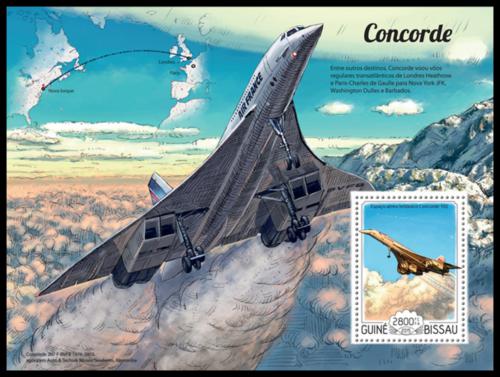 Poštová známka Guinea-Bissau 2015 Concorde Mi# Block 1346 Kat 11€