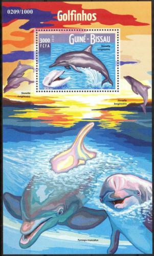 Poštová známka Guinea-Bissau 2015 Delfíny Mi# Block 1434 Kat 11€