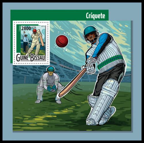 Poštová známka Guinea-Bissau 2015 Kriket Mi# Block 1391 Kat 11€