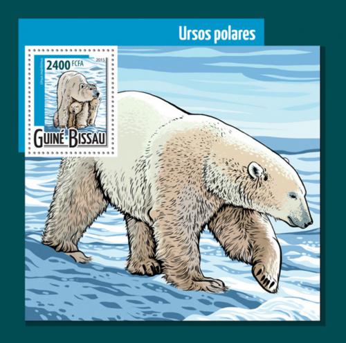 Poštová známka Guinea-Bissau 2015 ¼adový medvìd Mi# Block 1379 Kat 9€