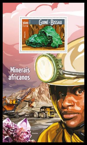Poštová známka Guinea-Bissau 2015 Minerály Mi# Block 1426 Kat 13.50€