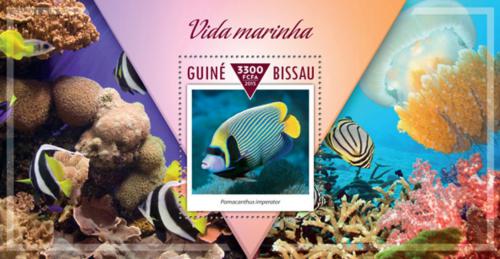 Poštová známka Guinea-Bissau 2015 Morská fauna Mi# Block 1364 Kat 12€