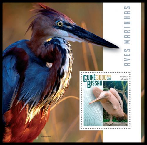 Poštovní známka Guinea-Bissau 2015 Moøští ptáci Mi# Block 1319 Kat 11€