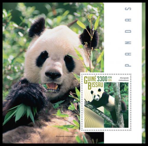 Poštovní známka Guinea-Bissau 2015 Pandy Mi# Block 1323 Kat 13€