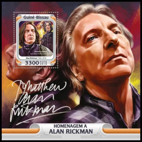 Poštová známka Guinea-Bissau 2016 Alan Rickman, herec Mi# Block 1471 Kat 12.50€