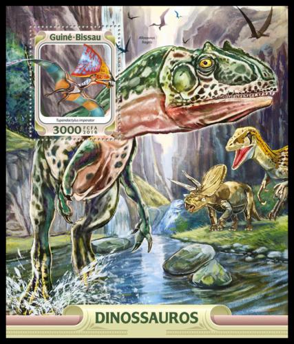 Poštová známka Guinea-Bissau 2016 Dinosaury Mi# Block 1458 Kat 11€
