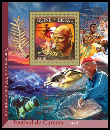 Poštovní známka Guinea-Bissau 2016 Filmový festival v Cannes Mi# Block 1497 12.50€