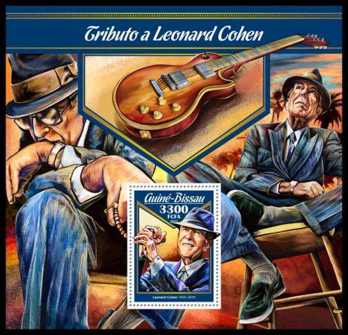 Poštová známka Guinea-Bissau 2016 Leonard Cohen Mi# Block 1556 Kat 12.50€