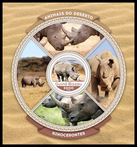 Poštová známka Guinea-Bissau 2016 Nosorožce Mi# Block 1526 Kat 11€