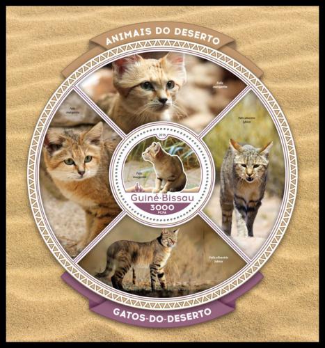 Poštová známka Guinea-Bissau 2016 Pouštní maèky Mi# Block 1528 Kat 11€