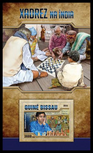 Poštová známka Guinea-Bissau 2016 Šach v Indii Mi# Block 1515 Kat 13.50€