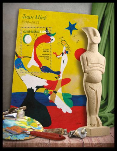 Poštová známka Guinea-Bissau 2016 Umenie, Joan Miró Mi# Block 1482 Kat 12.50€