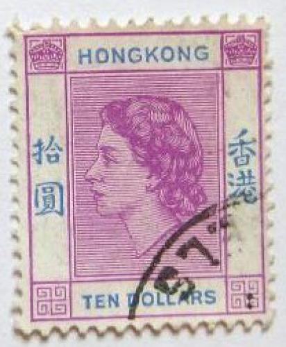 Poštová známka Hongkong 1954 Krá¾ovna Alžbeta II. Mi# 191 Kat 13€