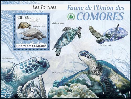 Poštová známka Komory 2009 Korytnaèky Mi# Block 512 Kat 15€