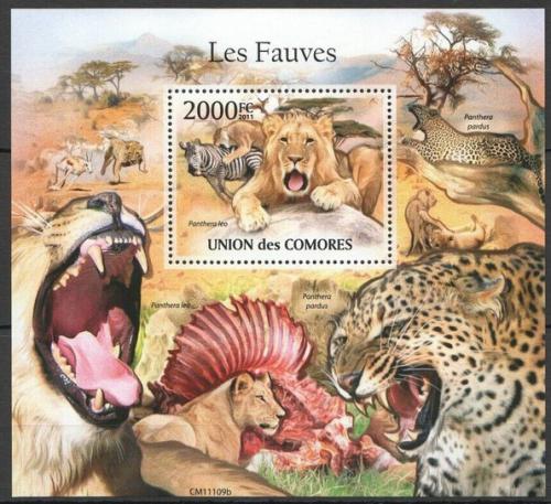 Poštová známka Komory 2011 Maèkovité šelmy Mi# Block 630 Kat 10€