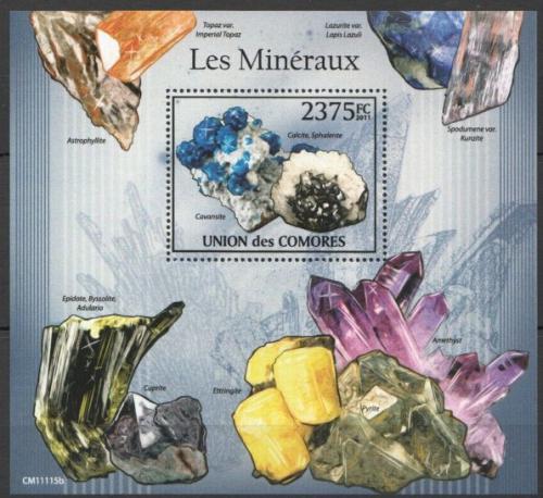 Poštová známka Komory 2011 Minerály Mi# Block 613 Kat 12€