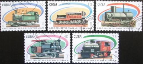 Potov znmka Kuba 2001 Parn lokomotvy Mii# 4338-42 Kat 6