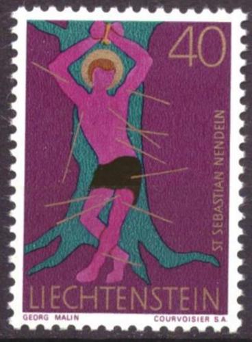 Poštová známka Lichtenštajnsko 1971 Svätý Sebastián Mi# 543