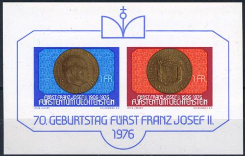 Poštová známka Lichtenštajnsko 1976 Pamìtní mince Mi# Block 10 