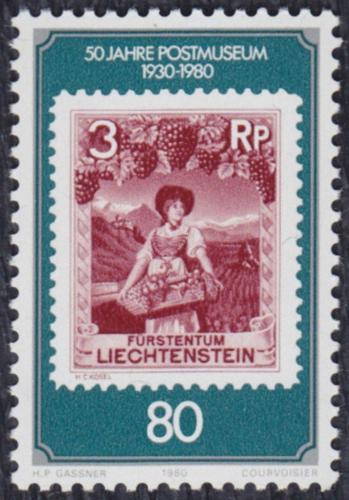 Poštová známka Lichtenštajnsko 1980 Poštovní múzeum Mi# 750