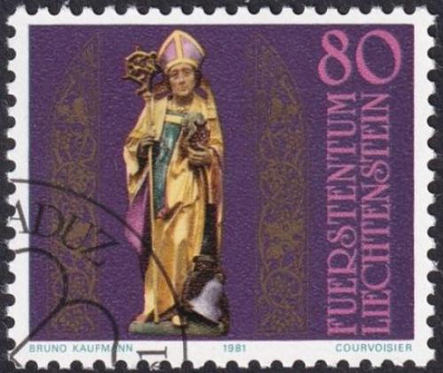 Potov znmka Lichtentajnsko 1981 Socha biskupa Theodula Mi# 775