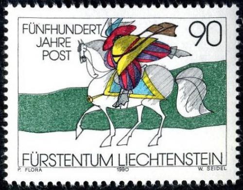 Poštová známka Lichtenštajnsko 1990 Doruèování pošty, 500. výroèie Mi# 1004