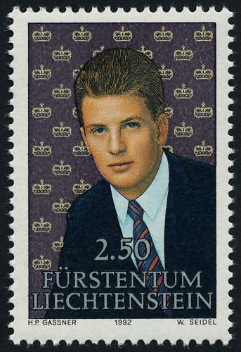Poštová známka Lichtenštajnsko 1992 Korunní princ Alois Mi# 1053 Kat 4€