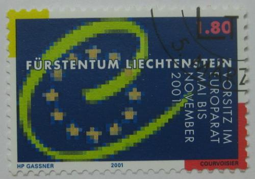 Poštová známka Lichtenštajnsko 2001 Rada Evropy Mi# 1256 Kat 4.80€